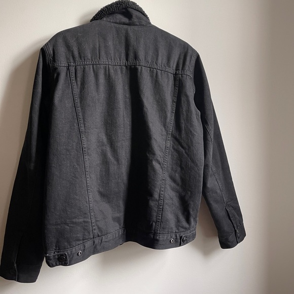 Gap Denim Jean Jacket Black Warm Mens Size Medium - Picture 8 of 11
